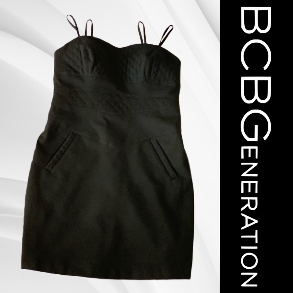 BCBGeneration Black Strapless Mini Dress